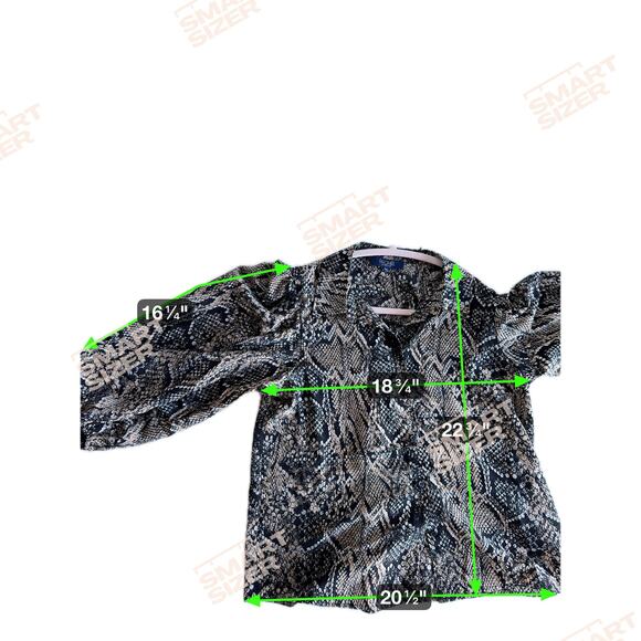 3 for $9 Rachel Roy Baloon Sleeve Snake Print blouse M - Picture 2 of 6